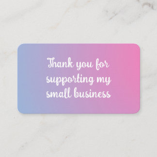 Carte D'accompagnement Pastel Small Business Packaging Insert Card