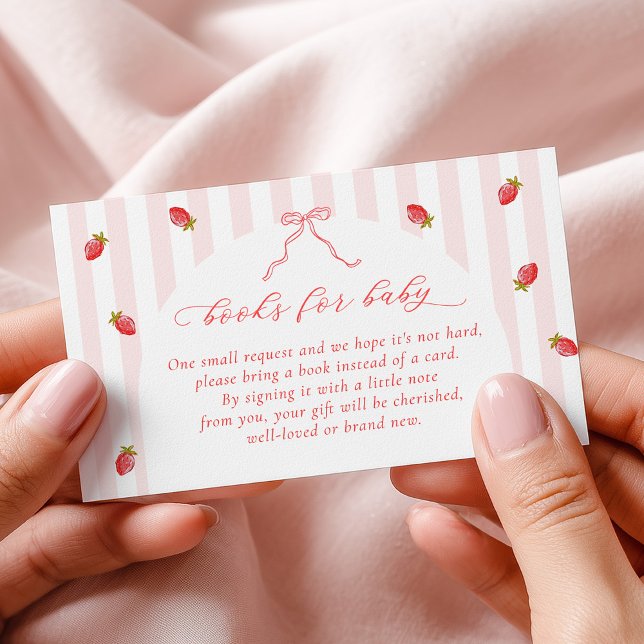 Carte D'accompagnement Pastel Stripes Berry Baby Shower Books for Baby (Créateur téléchargé)