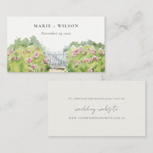 Carte D'accompagnement Pastel Watercolor Cottage Jardin Mariage Site Web