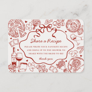 Carte D'accompagnement Pâtes Rouges C'est l'Amour Recette de Mariage Ital