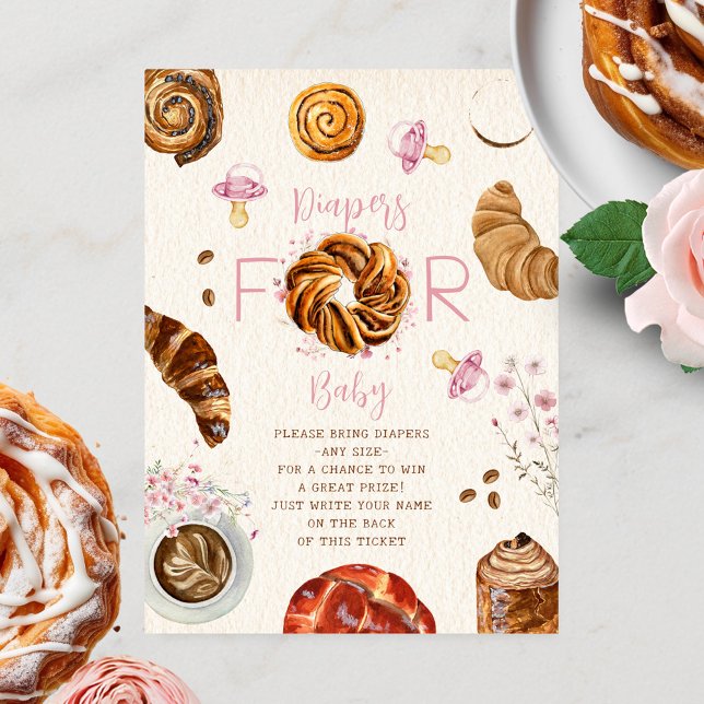 Carte D'accompagnement Pâtisseries Pacificateurs Fille Baby shower Déchet (Créateur téléchargé)