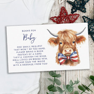Carte D'accompagnement Patriotic Highland Vache Farm Livres Pour Bébé