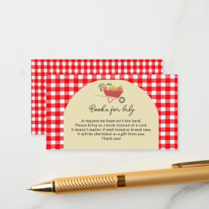 Carte D'accompagnement Pays Cultivé localement Red En vichy Baby shower