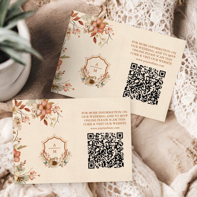 Carte D'accompagnement Pays de l'Ouest Bohême Mariage Floral (Créateur téléchargé)