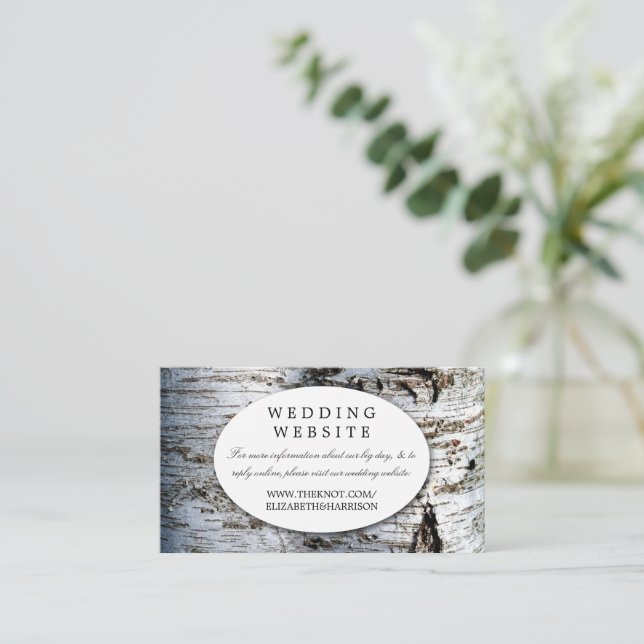 Carte D'accompagnement Pays Rustic Birch Tree Site Mariage Insérer (Debout devant)