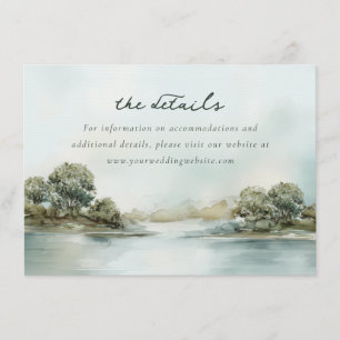 Carte D'accompagnement Paysage aquarelle bleu calme