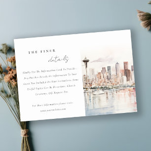 Carte D'accompagnement Paysage aquarelle de mariage de détail à Seattle,