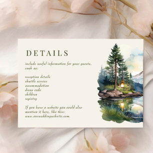 Carte D'accompagnement Paysage de mariage de forêt crépusculaire au bord