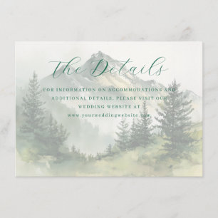 Carte D'accompagnement Paysage de montagne serein à l'aquarelle verte tra