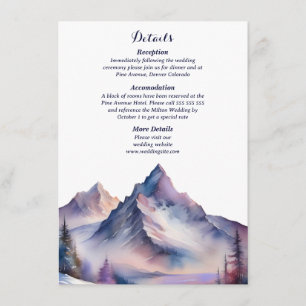 Carte D'accompagnement Paysage des montagnes couvertes de neige mariage