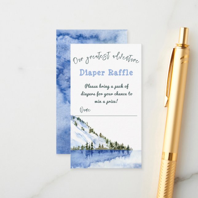 Carte D'accompagnement Paysage hivernal moderne Notre plus grande aventur (Devant/Arrière en situation)