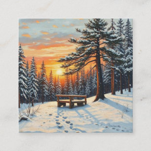 Carte D'accompagnement Paysage nature coucher de soleil lac Forêt de mont