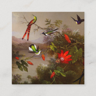 Carte D'accompagnement Paysage tropical avec dix colibris