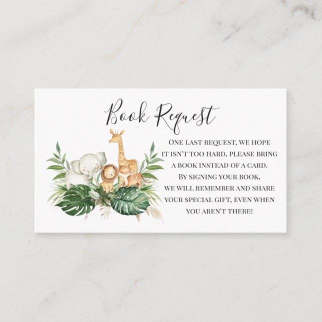 Carte D'accompagnement Paysages Et Safari Animaux Sur Demande (Devant)