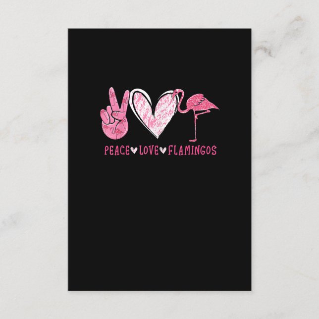 Carte D'accompagnement Peace Love Flamingo | Flamingo Lover (Devant)