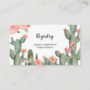 Carte D'accompagnement Peach Cactus Floral Registry Insertion