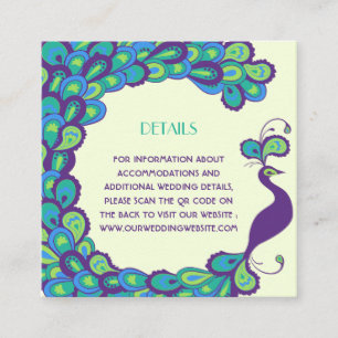 Carte D'accompagnement Peacock Elegance Vintage Wedding Code QR