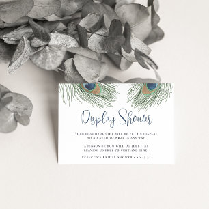 Carte D'accompagnement Peacock Feather Bridal Shower Gift Display