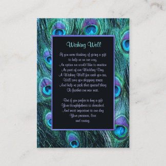 Carte D'accompagnement Peacock Feather Drame Mariage - Wishing Well