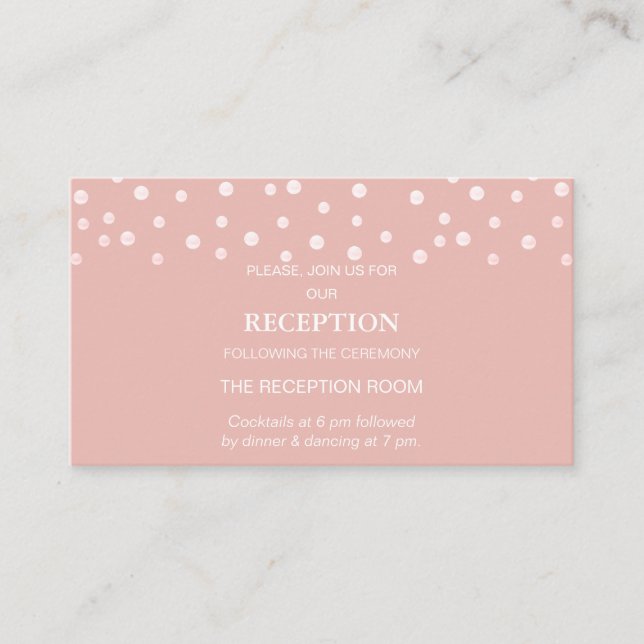 Carte D'accompagnement Pearl Confetti sur Mariage or Rose (Devant)