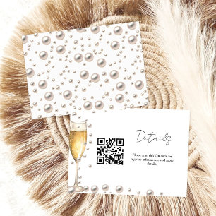 Carte D'accompagnement Pearls et Prosecco registre des douches nuptiales