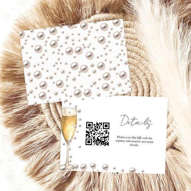 Carte D'accompagnement Pearls et Prosecco registre des douches nuptiales  (Créateur téléchargé)