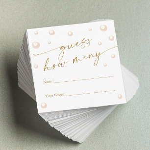 Carte D'accompagnement Pearls Prosecco Fête des mariées Devine Combien De