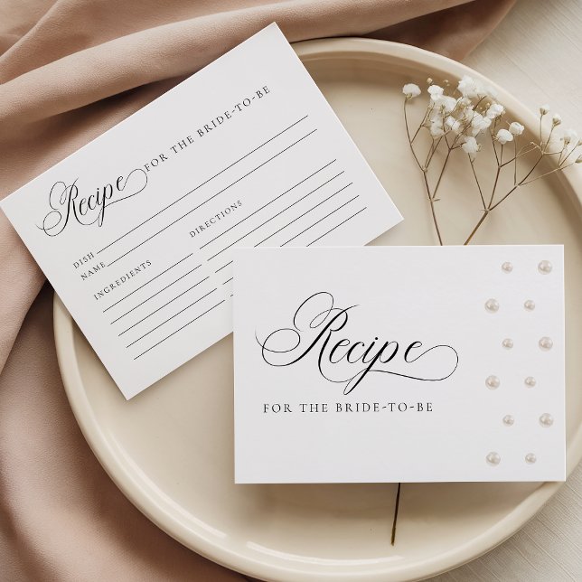 Carte D'accompagnement Pearls Recipe Card for the Bride to Be (Créateur téléchargé)