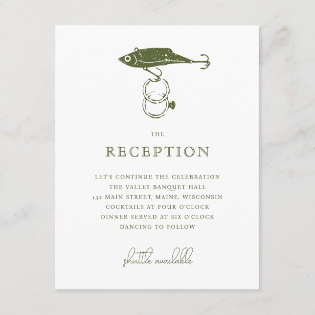 Carte D'accompagnement Pêche en plein air Hochet Mariage anneaux Insérer (Devant)