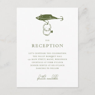 Carte D'accompagnement Pêche en plein air Hochet Mariage anneaux Insérer