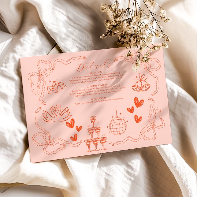 Carte D'accompagnement Peinture à main Mariage d'art contemporain (Créateur téléchargé)