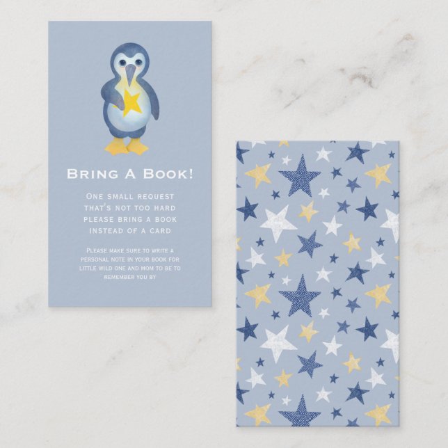Carte D'accompagnement Penguin d'hiver North Star Demande de réservation  (Devant / Derrière)