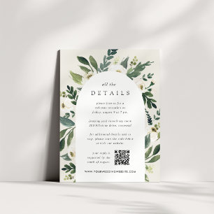 Carte D'accompagnement Peony blanc   Détails sur le Mariage floral aquare