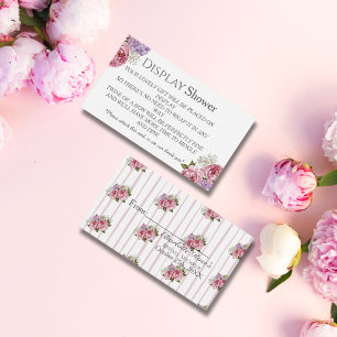 Carte D'accompagnement Peony hydrangea Bridal Display Cabine de douche