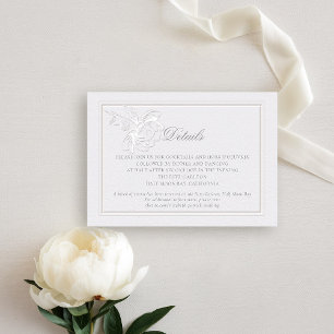Carte D'accompagnement Peony Modern Formal Élégant ivoire Détails Mariage