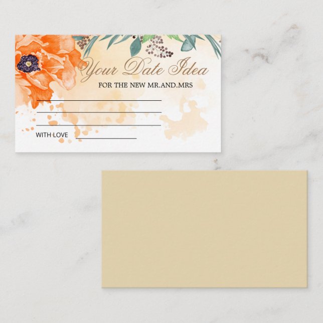 Carte D'accompagnement Pépages Date nuit idées. Boîtier de jonction de da (Devant / Derrière)