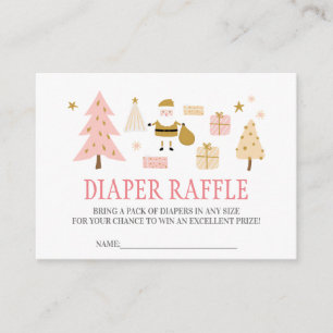 Carte D'accompagnement Père Noël Baby, Baby Girl Douche Déchets Raffle