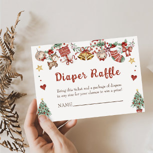 Carte D'accompagnement Père Noël Baby Christmas Baby shower Déchets Raffl