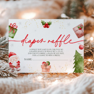 Carte D'accompagnement Père Noël Baby Christmas Baby shower Déchets Raffl