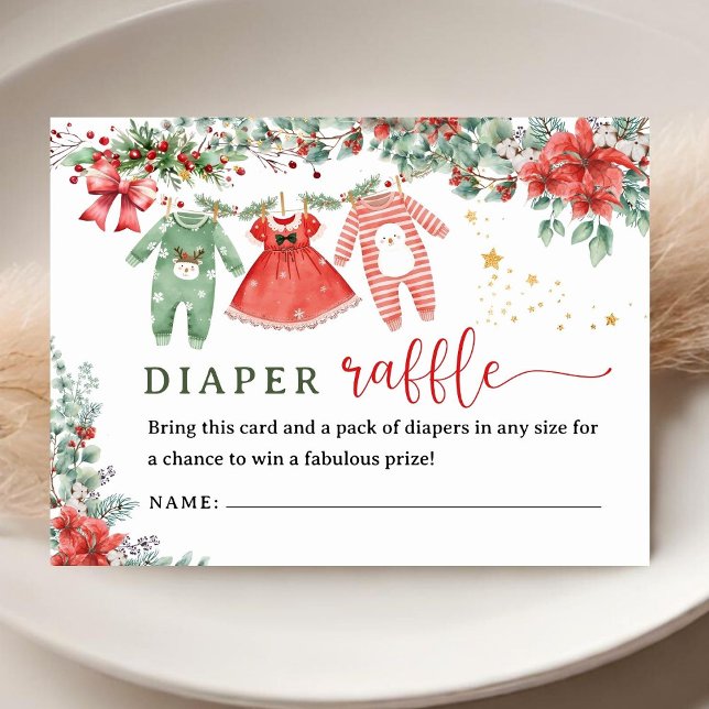 Carte D'accompagnement Père Noël Baby Christmas Baby shower Déchets Raffl (Créateur téléchargé)