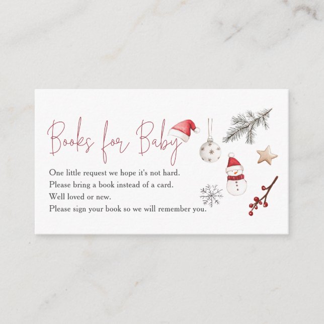 Carte D'accompagnement Père Noël Baby Christmas Baby showers Livres Pour  (Devant)