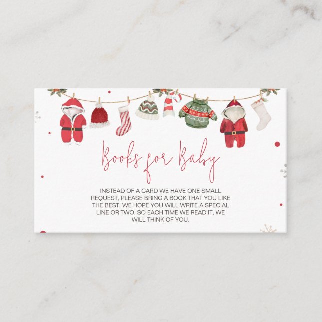 Carte D'accompagnement Père Noël Baby Clothes Livres de Noël pour bébé (Devant)