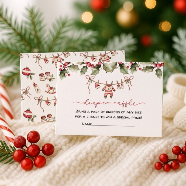 Carte D'accompagnement Père Noël Baby Diaper Baby shower de Noël (Créateur téléchargé)