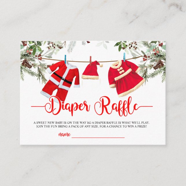 Carte D'accompagnement Père Noël Baby Diaper Raffle (Devant)
