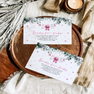 Carte D'accompagnement Père Noël Baby Pink Girl Livres de Noël pour bébé