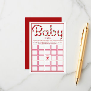 Carte D'accompagnement Père Noël Baby Red Christmas Baby shower Bingo
