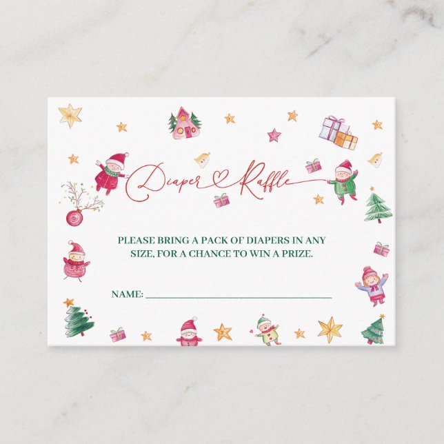 Carte D'accompagnement Père Noël Baby shower de rousseur de couches pour  (Devant)