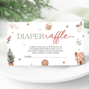 Carte D'accompagnement Père Noël Baby shower Diaper Raffle