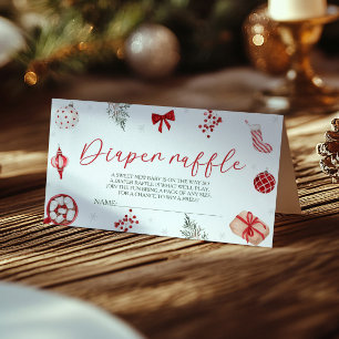 Carte D'accompagnement Père Noël Baby shower Diaper Raffle