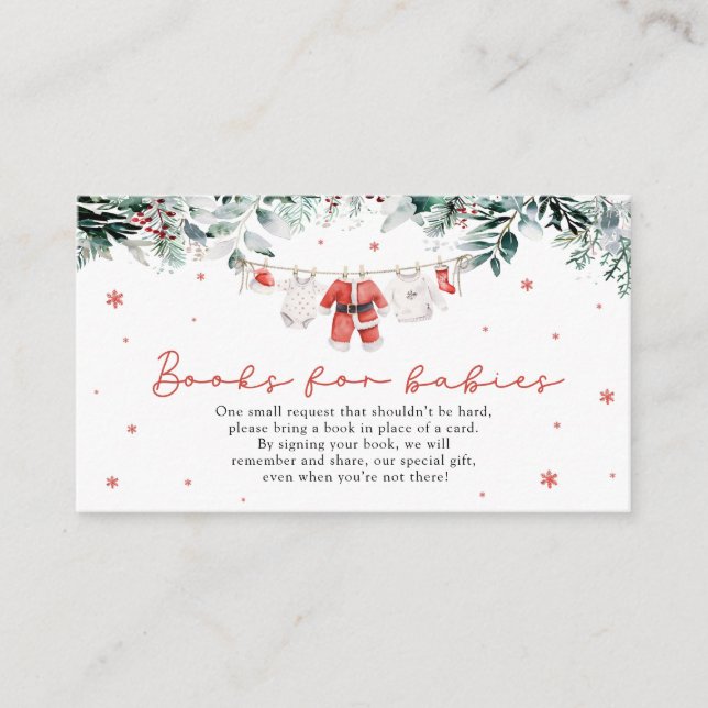 Carte D'accompagnement Père Noël Christmas Clothesline Twins Livres pour  (Devant)